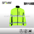 2015 high quality reflective safety fleece jacket with chest pocket and detachable hood